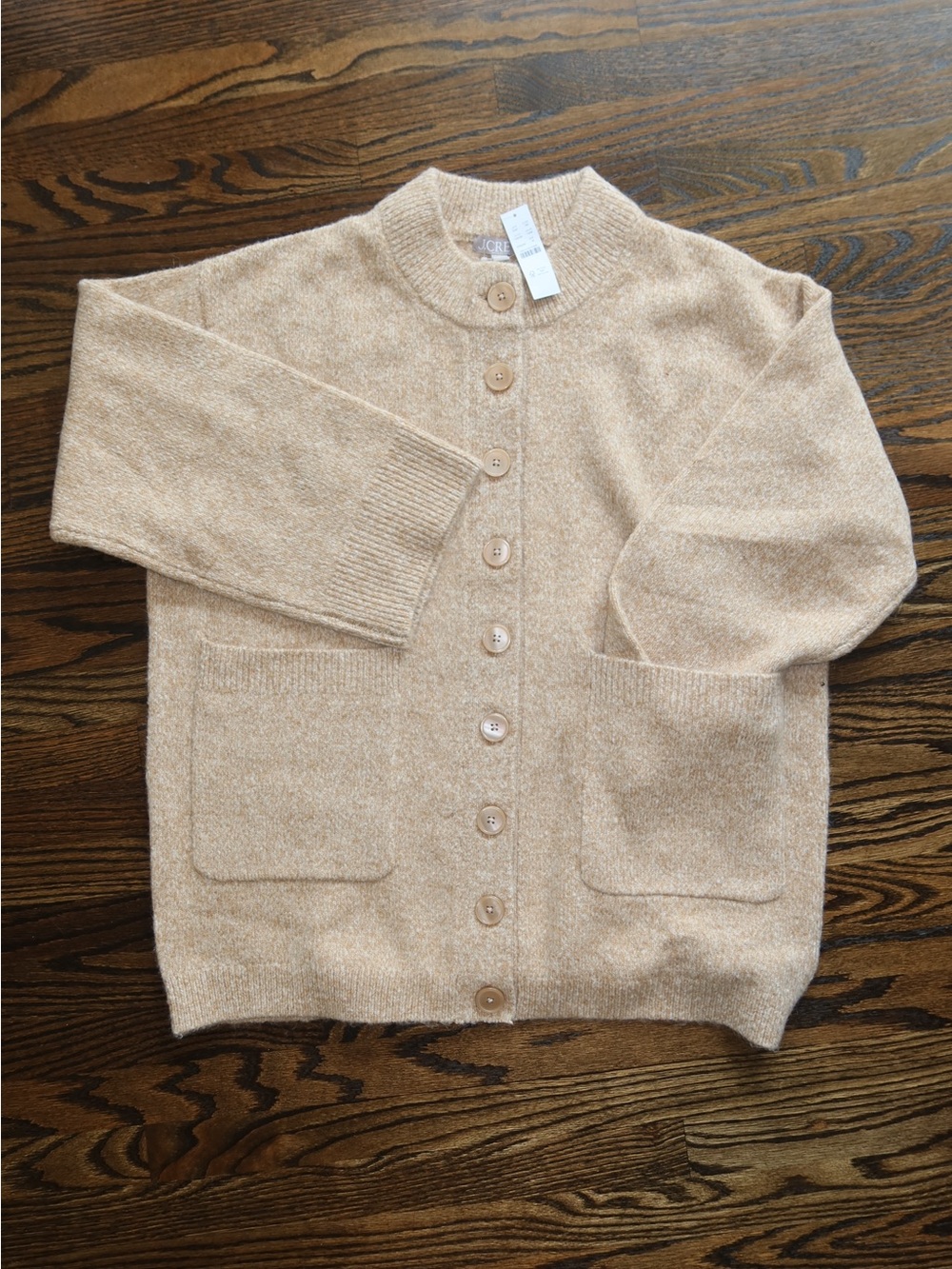 J. Crew Neutral Tan Button-Up Pocket Cardigan